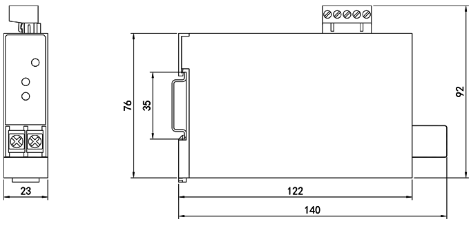 单相电流变送器外形尺寸