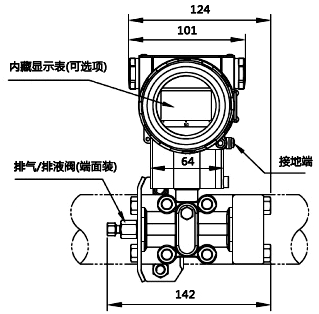 压力变送器正面尺寸