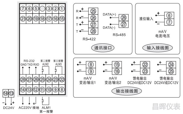 SWP-HK80液位-容积控制仪接线图