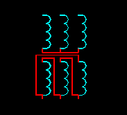 星形-三角形连接的三相变压器电气符号