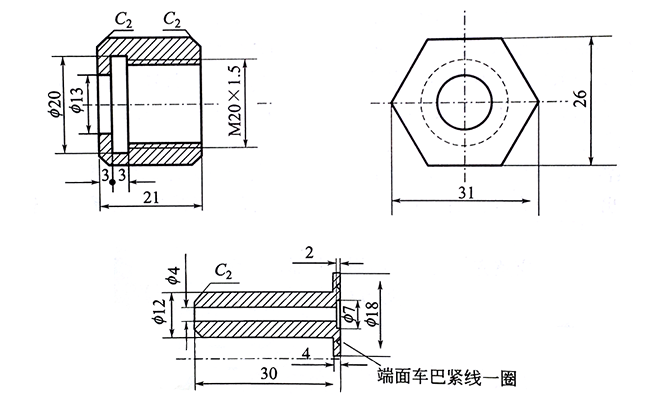 压力表接头加工图 压力表接头加工图