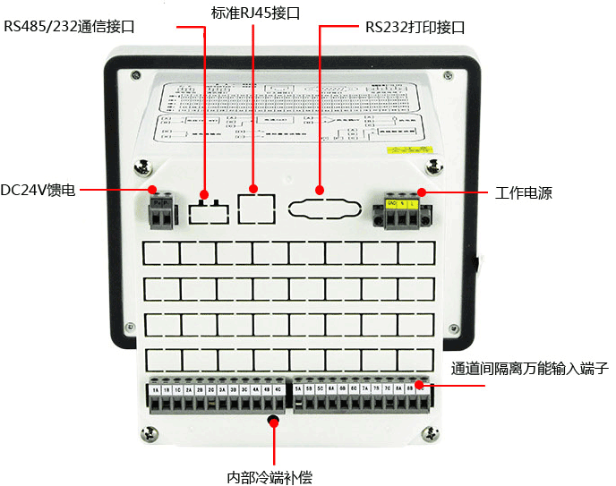 触摸式无纸记录仪接线端子