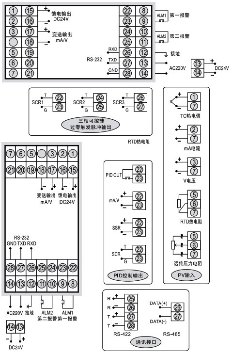 SWP-T805光柱调节器接线图