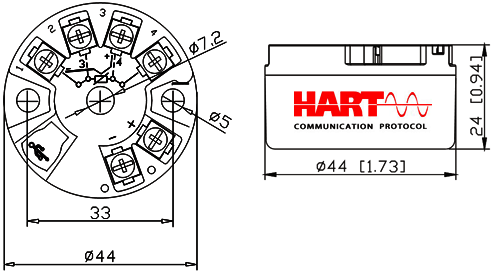 Hart温度变送器外形尺寸图