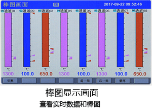 触摸式无纸记录仪棒图显示画面