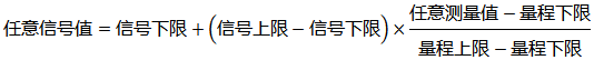 计算某显示值对应的输入信号的换算公式