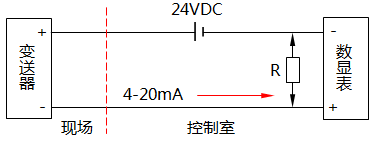 二线制变送器接线示意图