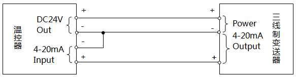 温控器与三线制变送器接线示意图(温控器供电)