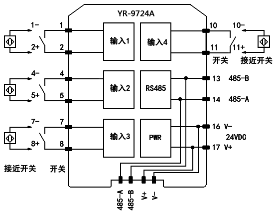 开关量输入远程I/O模块接线图