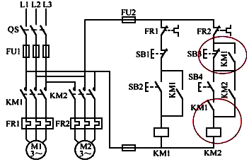 顺序起动、顺序停车控制电路电气原理图
