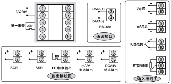 SWP-ND105智能调节器接线图 