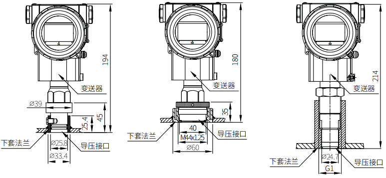 直连式压力变送器纸浆接头