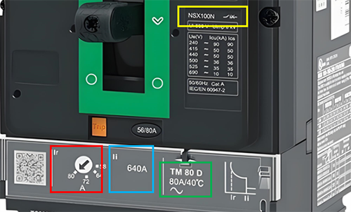 NSX100N-TM80D断路器电流区域